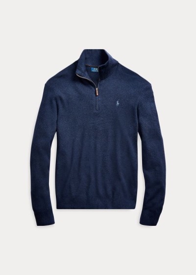 Sueter Polo Ralph Lauren Hombre Azul Marino - Silk Quarter-Zip - HARTI5401